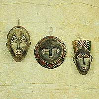 Wood ornaments, 'Wise Men' (set of 3) - Handcrafted Wood Christmas Ornaments (Set of 3)