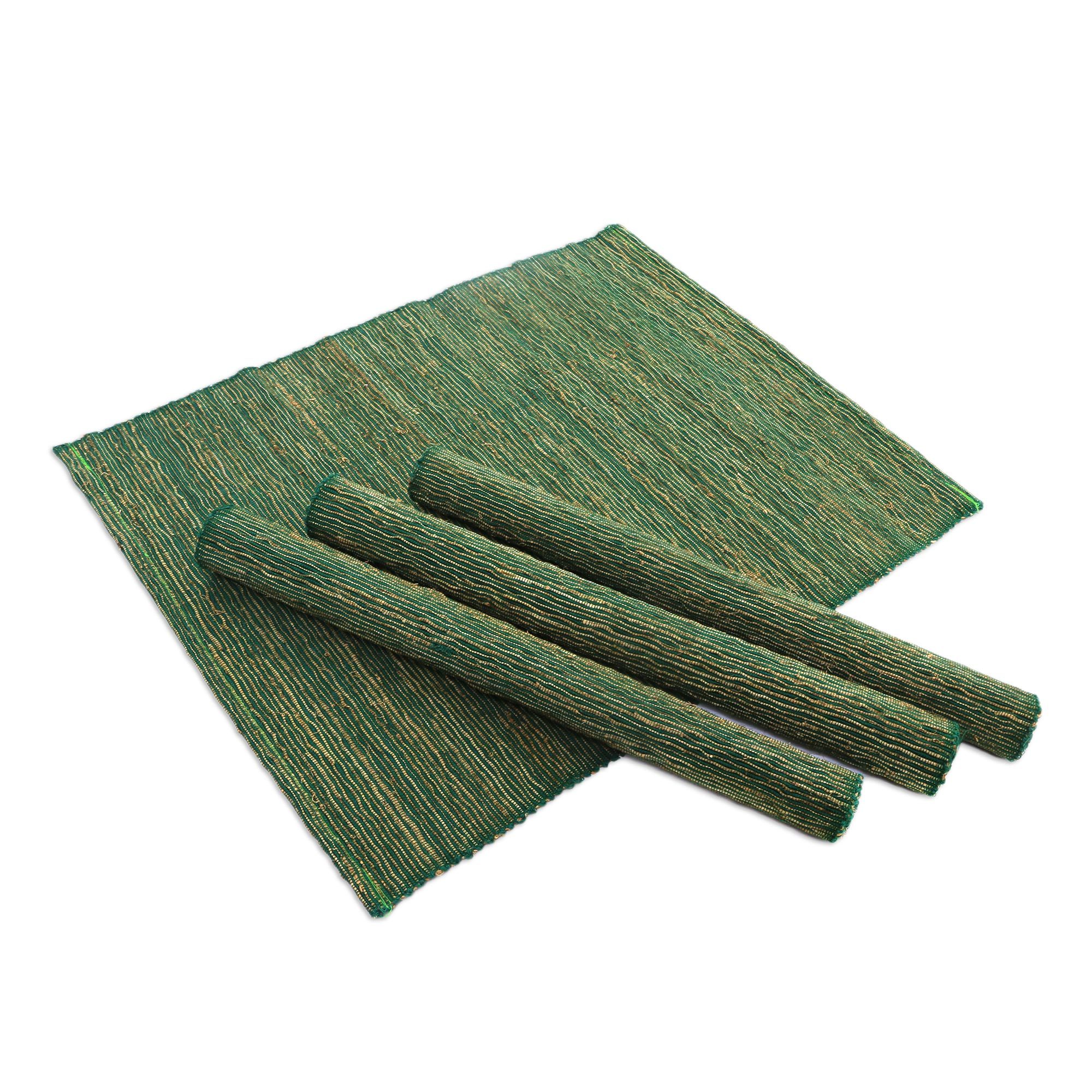 Hand Made Natural Fiber Placemats (Set of 4) Emerald Nature NOVICA