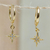Gold plated crystal hoop earrings, 'Blazing Star' - 24k Gold Plated Hoop Earrings with Crystal (image 2b) thumbail