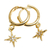 Gold plated crystal hoop earrings, 'Blazing Star' - 24k Gold Plated Hoop Earrings with Crystal (image 2c) thumbail