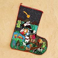 Applique Christmas stocking, 'The Arrival of the Magi' - Applique Christmas stocking