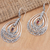 Garnet dangle earrings, 'Party Gala in Red' - Artisan Crafted Garnet Dangle Earrings (image 2b) thumbail