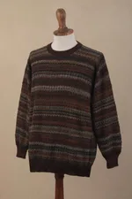 Men's alpaca sweater, 'Aymara Pride' - Men's 100% Alpaca Pullover Sweater