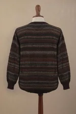 Men's alpaca sweater, 'Aymara Pride' - Men's 100% Alpaca Pullover Sweater