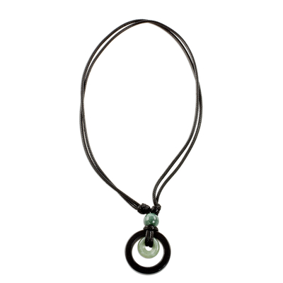 Jade pendant necklace, 'Ring of Peace' - Circular Natural Jade Pendant Necklace from Guatemala
