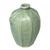 Ceramic vase, 'Frangipani Frog' - Handcrafted Ceramic Vase with Leaves and Frog