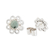Jade stud earrings, 'Curly Petals' - Jade Stud Earrings with Circle Motifs from Guatemala (image 2d) thumbail