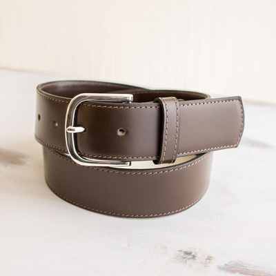 Mens leather belt, Smooth Elegance