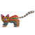 Wood alebrije figurine, 'Walking Festive Cat' - Multicolored Wood Alebrije Cat Figurine from Mexico thumbail