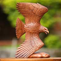 Wood sculpture, Eagle Eternal