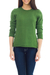 100% alpaca sweater, 'Winter Lime' - Peru Alpaca Wool Pullover Sweater