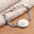 Blue topaz pendant bracelet, 'Three Moon Faces' - Blue Topaz and Sterling Silver Pendant Bracelet (image 2b) thumbail