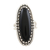 Onyx cocktail ring, 'Crowned in Glory in Black' - Oval Cabochon of Black Onyx Cocktail Ring