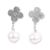 Cultured pearl dangle earrings, 'Clovers and Pearls' - Silver and Cultured Pearl Clover Dangle Earrings from Mexico