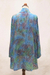 Rayon batik kimono jacket, 'Rainbow Seaweed' - Hand Stamped Rayon Kimono Jacket (image 2g) thumbail