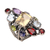 Multi-gemstone cocktail ring, 'All-Night Party' - Citrine and Amethyst Cocktail Ring from Bali