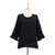 Cotton blouse, 'Black Ruffles' - Black Cotton Gauze Blouse from Thailand