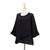 Cotton blouse, 'Black Ruffles' - Black Cotton Gauze Blouse from Thailand