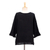 Cotton blouse, 'Black Ruffles' - Black Cotton Gauze Blouse from Thailand