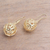 Gold plated sterling silver dangle earrings, 'Omkara Orbs' - 18k Gold Plated Sterling Silver Om Dangle Earrings