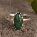 Sterling and Chrysocolla Cocktail Ring, 'Paramour'
