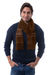 Men's alpaca blend scarf, 'Andean Clouds in Brown' - Men's Artisan Crafted Woven Brown Alpaca Blend Scarf