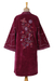 Cotton velvet kimono jacket, 'Mulberry Kashmiri Garden' - Embroidered Cotton Velvet Jacket from India (image 2f) thumbail