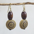 Wood and recycled plastic dangle earrings, 'Loyal Blooms' - Sese Wood and Recycled Plastic Floral Dangle Earrings (image 2) thumbail
