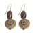 Wood and recycled plastic dangle earrings, 'Loyal Blooms' - Sese Wood and Recycled Plastic Floral Dangle Earrings (image 2c) thumbail