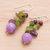 Multi-gemstone dangle earrings, 'Violet Forest' - Thai Peridot and Amethyst Dangle Earrings (image 2b) thumbail