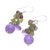 Multi-gemstone dangle earrings, 'Violet Forest' - Thai Peridot and Amethyst Dangle Earrings (image 2c) thumbail