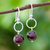 Garnet dangle earrings, 'Ring Shimmer' - Round Garnet Dangle Earrings Crafted in Thailand