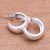 Sterling silver half-hoop earrings, 'Radiant Shine' - Balinese Sterling Silver Half-Hoop Earrings (image 2c) thumbail