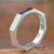 Sterling silver bangle bracelet, 'Octagon' - Artisan Crafted 8-Sided Silver Bangle (image 2) thumbail