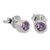 Amethyst stud earrings, 'Light' - Brushed Sterling Silver and Blue Topaz Studs Earrings thumbail