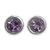 Amethyst stud earrings, 'Light' - Brushed Sterling Silver and Blue Topaz Studs Earrings (image 2b) thumbail
