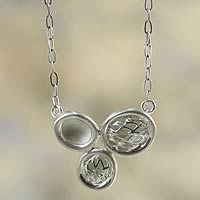 Sterling silver pendant necklace, 'Play of Light' - Handmade Andean Silver Necklace