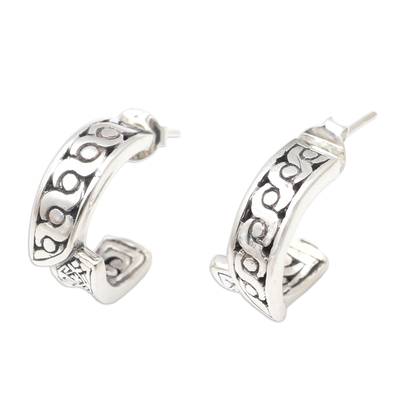 Sterling silver drop earrings, 'Beautiful Destination' - Hand Made Sterling Silver Drop Earrings