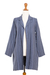 Handwoven cotton blazer, 'Cloudy Lady' - Easy Fit Handwoven Blue Cotton Blazer Jacket