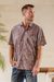Men's short-sleeved shirt, 'Elemental' - Men's Printed Cotton Lawn Shirt