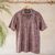 Men's short-sleeved shirt, 'Elemental' - Men's Printed Cotton Lawn Shirt