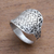 Men's sterling silver band ring, 'Celuk Cobra' - Men's Weave Motif Sterling Silver Band Ring from Bali (image 2b) thumbail