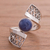 Sodalite filigree cocktail ring, 'Cosmic Twist in Blue' - Sodalite and Sterling Silver Filigree Band Cocktail Ring (image 2) thumbail