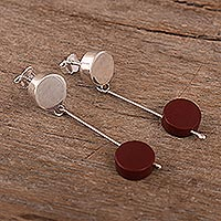 Jasper dangle earrings, 'High Point in Red' - Red Jasper Dangle Earrings
