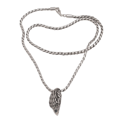 Sterling silver pendant necklace, 'Eagle Gaze' - 925 Sterling Silver Eagle Pendant Necklace