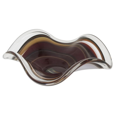 Tafelaufsatz aus Kunstglas, „Caldera“ – Tafelaufsatz aus mundgeblasenem Glas aus Brasilien