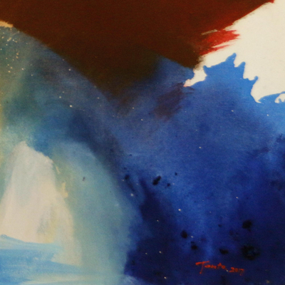 „Have a Dream“ – Abstraktes Original-Traum-von-Flug-Thema-Gemälde