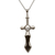 Men's black rhodium plated pendant necklace, 'Nuada' - Men's Sword Pendant in Black Rhodium Plated Sterling Silver thumbail