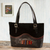Leather and suede tote bag, 'Cusco Journey' - Leather and Suede and Wool Tote Bag (image 2) thumbail