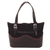 Leather and suede tote bag, 'Cusco Journey' - Leather and Suede and Wool Tote Bag